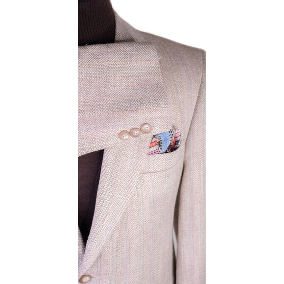 VTG John Alexander Herringbone Blazer Sport Coat Casual Jacket Size 38R 2-Button - Picture 7 of 13